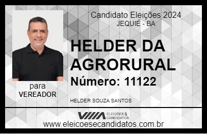 Candidato HELDER DA AGRORURAL 2024 - JEQUIÉ - Eleições