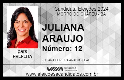 Candidato JULIANA ARAUJO 2024 - MORRO DO CHAPÉU - Eleições