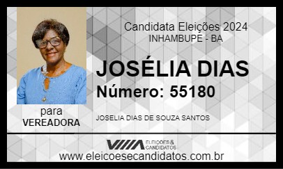 Candidato JOSÉLIA DIAS 2024 - INHAMBUPE - Eleições