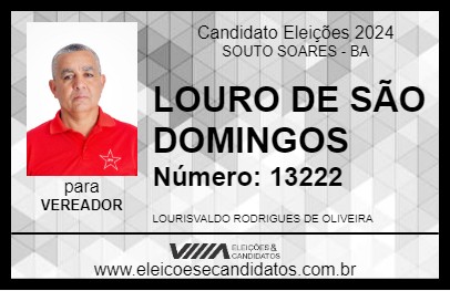 Candidato LOURO DE SÃO DOMINGOS 2024 - SOUTO SOARES - Eleições