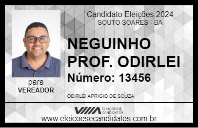 Candidato NEGUINHO  PROF. ODIRLEI  2024 - SOUTO SOARES - Eleições