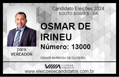 Candidato OSMAR DE IRINEU 2024 - SOUTO SOARES - Eleições