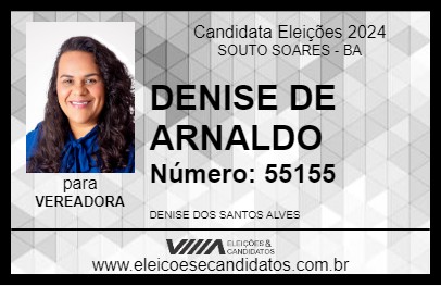 Candidato DENISE DE ARNALDO 2024 - SOUTO SOARES - Eleições