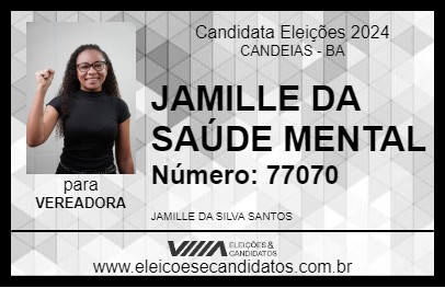 Candidato JAMILLE DA SAÚDE MENTAL 2024 - CANDEIAS - Eleições