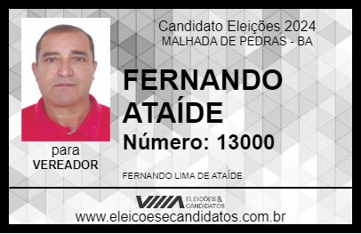 Candidato FERNANDO ATAÍDE 2024 - MALHADA DE PEDRAS - Eleições