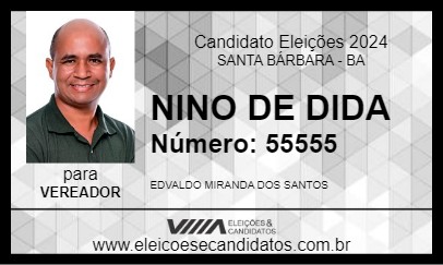 Candidato NINO DE DIDA 2024 - SANTA BÁRBARA - Eleições