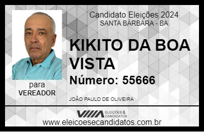 Candidato KIKITO DA BOA VISTA 2024 - SANTA BÁRBARA - Eleições