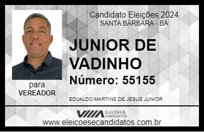 Candidato JUNIOR DE VADINHO 2024 - SANTA BÁRBARA - Eleições