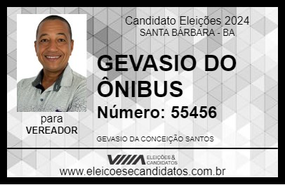 Candidato GEVASIO DO ÔNIBUS 2024 - SANTA BÁRBARA - Eleições