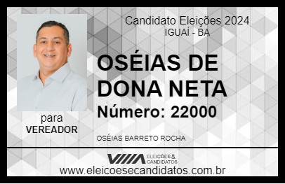 Candidato OSÉIAS DE DONA NETA 2024 - IGUAÍ - Eleições