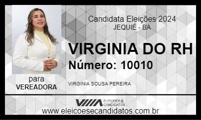 Candidato VIRGINIA DO RH 2024 - JEQUIÉ - Eleições