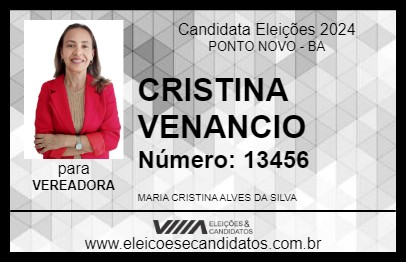 Candidato CRISTINA VENANCIO 2024 - PONTO NOVO - Eleições