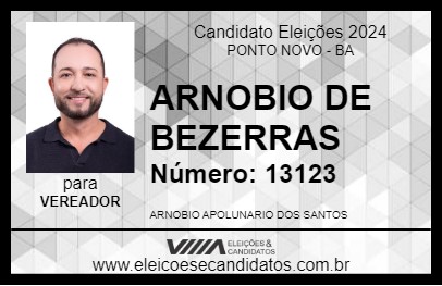 Candidato ARNOBIO DE BEZERRAS 2024 - PONTO NOVO - Eleições