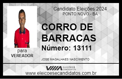 Candidato CORRO DE BARRACAS 2024 - PONTO NOVO - Eleições