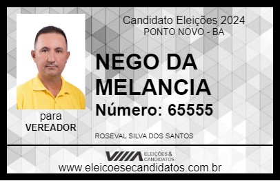 Candidato NEGO DA MELANCIA 2024 - PONTO NOVO - Eleições