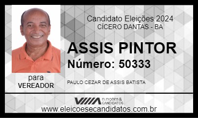 Candidato ASSIS PINTOR 2024 - CÍCERO DANTAS - Eleições