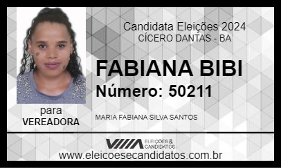 Candidato FABIANA BIBI 2024 - CÍCERO DANTAS - Eleições