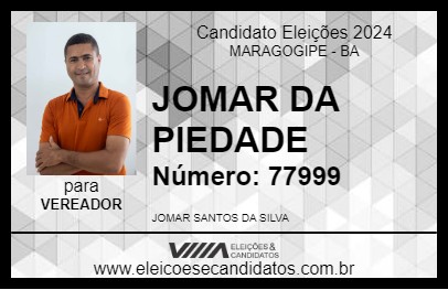 Candidato JOMAR DA PIEDADE 2024 - MARAGOGIPE - Eleições