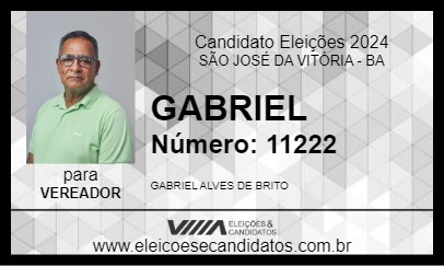 Candidato GABRIEL 2024 - SÃO JOSÉ DA VITÓRIA - Eleições