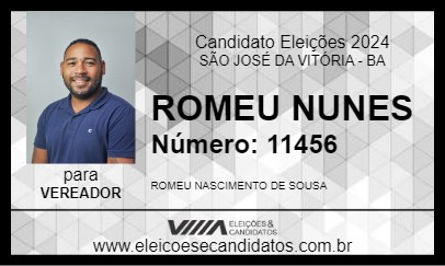 Candidato ROMEU NUNES 2024 - SÃO JOSÉ DA VITÓRIA - Eleições