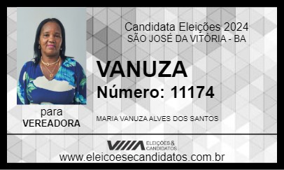 Candidato VANUZA 2024 - SÃO JOSÉ DA VITÓRIA - Eleições