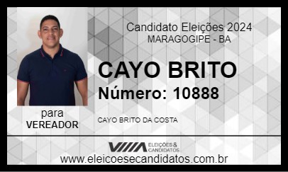 Candidato CAYO BRITO 2024 - MARAGOGIPE - Eleições