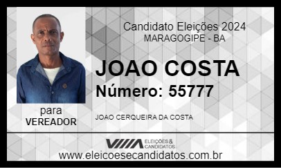 Candidato JOAO COSTA 2024 - MARAGOGIPE - Eleições