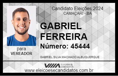 Candidato GABRIEL FERREIRA 2024 - CAMAÇARI - Eleições