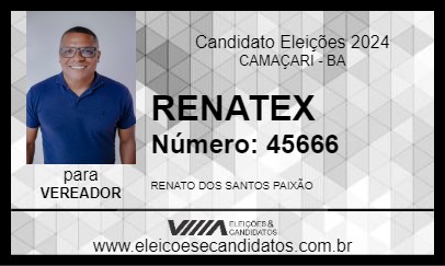 Candidato RENATEX 2024 - CAMAÇARI - Eleições