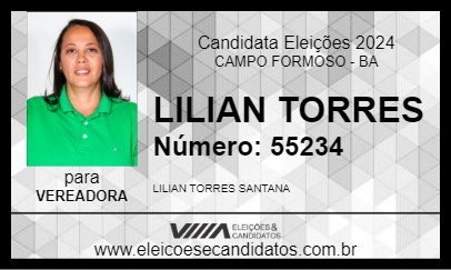 Candidato LILIAN TORRES 2024 - CAMPO FORMOSO - Eleições