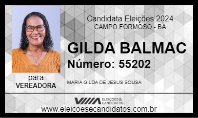 Candidato GILDA BALMAC 2024 - CAMPO FORMOSO - Eleições