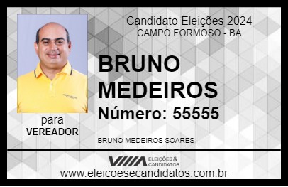 Candidato BRUNO MEDEIROS 2024 - CAMPO FORMOSO - Eleições