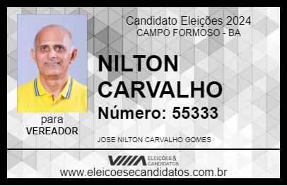 Candidato NILTON CARVALHO 2024 - CAMPO FORMOSO - Eleições