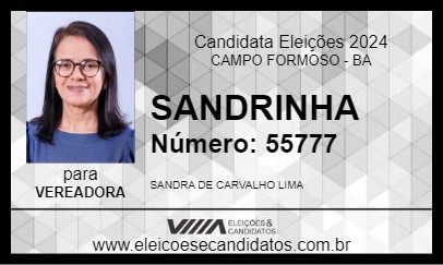 Candidato SANDRINHA 2024 - CAMPO FORMOSO - Eleições