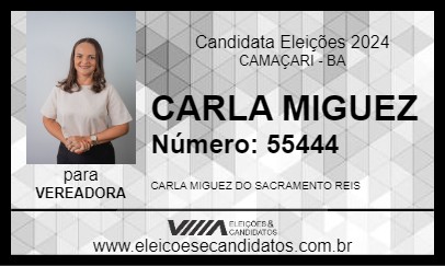 Candidato CARLA MIGUEZ 2024 - CAMAÇARI - Eleições