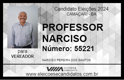 Candidato PROFESSOR NARCISO 2024 - CAMAÇARI - Eleições