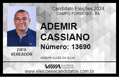 Candidato ADEMIR CASSIANO 2024 - CAMPO FORMOSO - Eleições