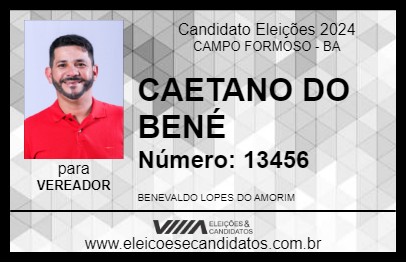 Candidato CAETANO DO BENÉ 2024 - CAMPO FORMOSO - Eleições