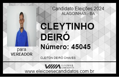 Candidato CLEYTINHO DEIRÓ 2024 - ALAGOINHAS - Eleições