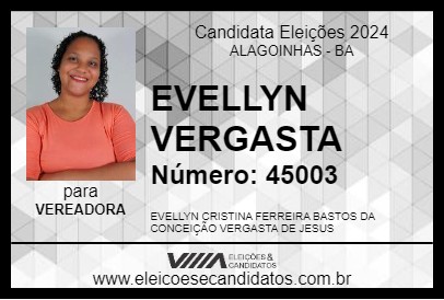 Candidato EVELLYN VERGASTA 2024 - ALAGOINHAS - Eleições