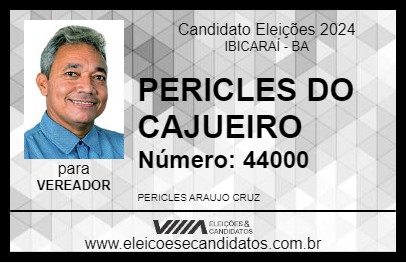 Candidato PERICLES DO CAJUEIRO 2024 - IBICARAÍ - Eleições