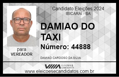 Candidato DAMIAO DO TAXI 2024 - IBICARAÍ - Eleições