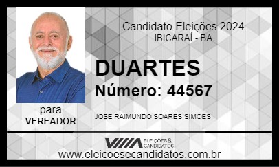 Candidato DUARTES 2024 - IBICARAÍ - Eleições