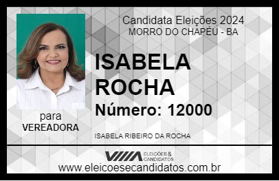 Candidato ISABELA ROCHA 2024 - MORRO DO CHAPÉU - Eleições