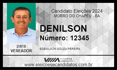 Candidato DENILSON 2024 - MORRO DO CHAPÉU - Eleições