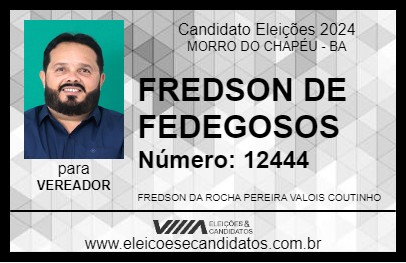 Candidato FREDSON DE FEDEGOSOS 2024 - MORRO DO CHAPÉU - Eleições