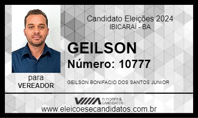 Candidato GEILSON 2024 - IBICARAÍ - Eleições