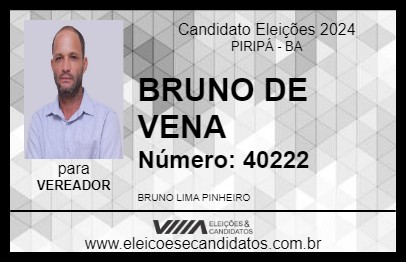 Candidato BRUNO DE VENA 2024 - PIRIPÁ - Eleições