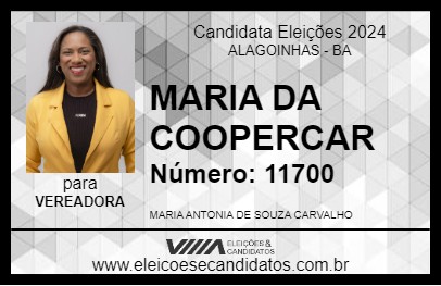 Candidato MARIA DA COOPERCAR 2024 - ALAGOINHAS - Eleições