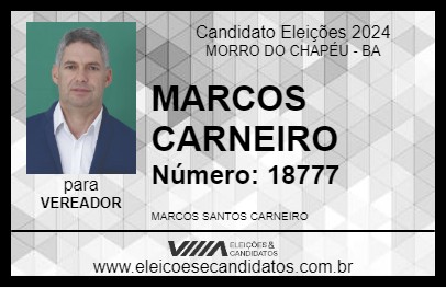 Candidato MARCOS CARNEIRO 2024 - MORRO DO CHAPÉU - Eleições